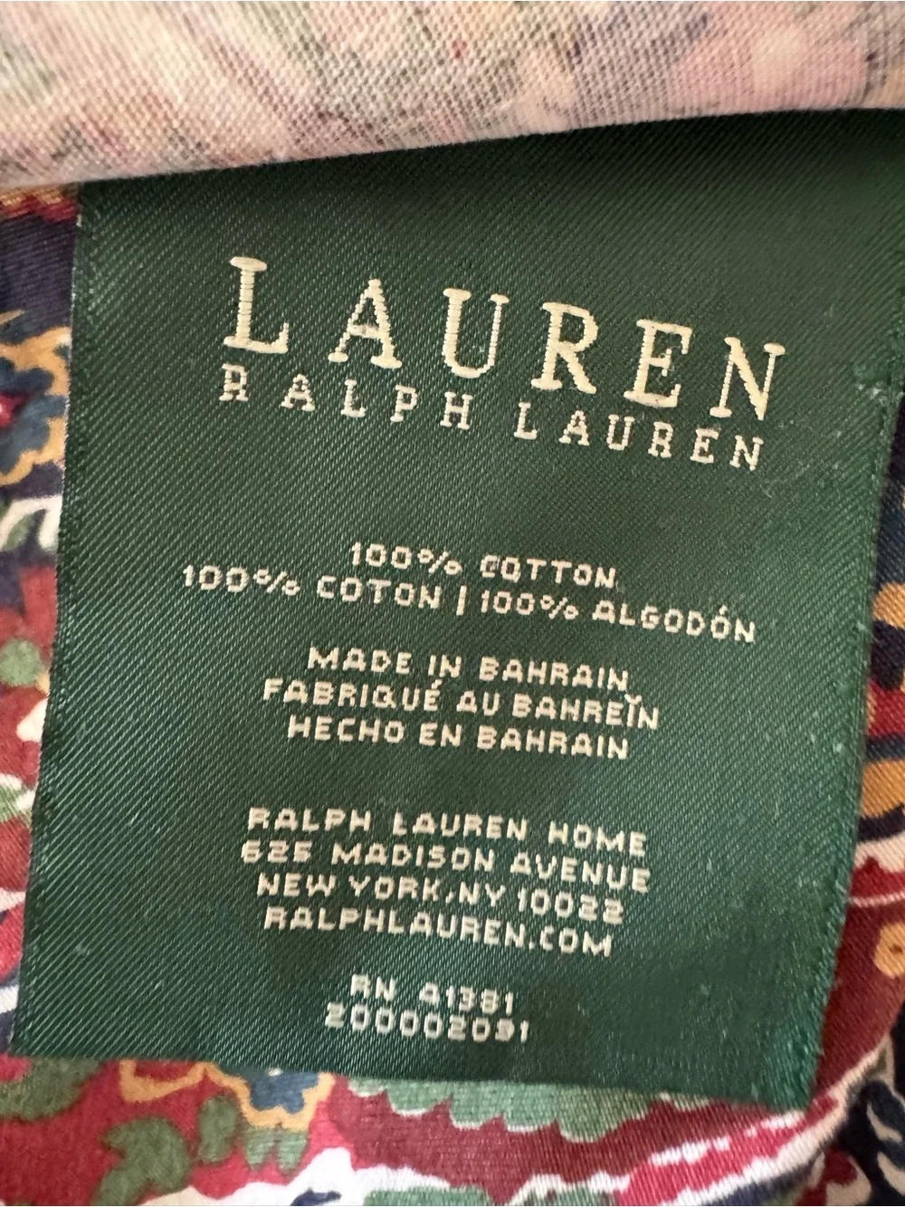 Vintage Lauren Ralph Lauren Home Paisley Standard Pillowcase Navy Cotton